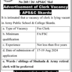 Army Public School & College APS&C Skardu Fresh Jobs 4U Apply now