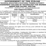 Government College of Technology for Women Multan TEVTA Fresh Jobs 4U apply Now