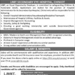 LRBT Secondary Eye Hospital Chiniot Fresh Jobs 4U Online apply Now