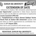 Sukkur IBA University Fresh Jobs 4U Online apply now