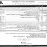 University of Mianwali Fresh Jobs 4U apply Now