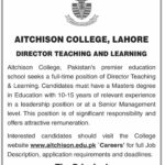 Aitchison College Lahore Jobs 2024 – www.aitchison.com.pk