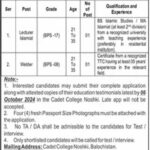 Cadet College Noshki Jobs 2024 Latest