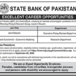 SBP Jobs 2024 in State Bank of Pakistan Job Apply Online