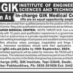 GIK Institute of Engineering Sciences and Technology Jobs 2024 Fresh Jobs 4U Online apply Now