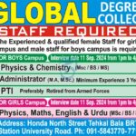 Global Degree College Peshawar Jobs Vacancies & Recruitment (September 2024): Open Jobs/Application