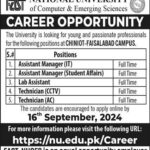 NUCES Jobs 2024 Latest Jobs New Vacancies Open/Online Apply