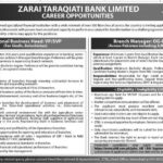 ZTBL Jobs 2024 in Zarai Taraqiati Bank Fresh Jobs 4U Online apply Now