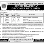 Karnal Sher Khan Cadet College Swabi Jobs 2024 Latest