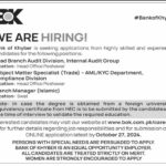 New BOK Jobs in Bank of Khyber Jobs 2024