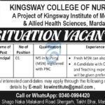 Principal Jobs 2024 in Kingsway College of Nursing Mardan