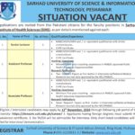 Sarhad University of Scienec and Information Technology Peshawar Jobs 2024 Latest