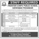 Frontier Crop Public School Peshawar Jobs 2024