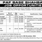 New Jobs in PAF Base Shahbaz Jacobabad