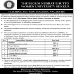 Begum Nusrat Bhutto Women University BNBWU Jobs 2025