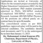 Fresh Jobs in University of Okara