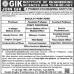 GIK Institute of Engineering Sciences and Technology Swabi Jobs 2024