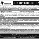 Shalamar Institute of Health Sciences SIHS Jobs January 2025 New Jobs