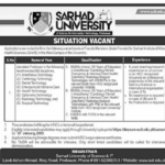 Sarhad University Peshawar Jobs 2025 Advertisement, Check Last Date to Apply